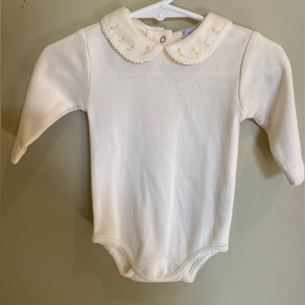 Jacadi Paris. 6 Months. Cream With Yellow Detail On The Collar